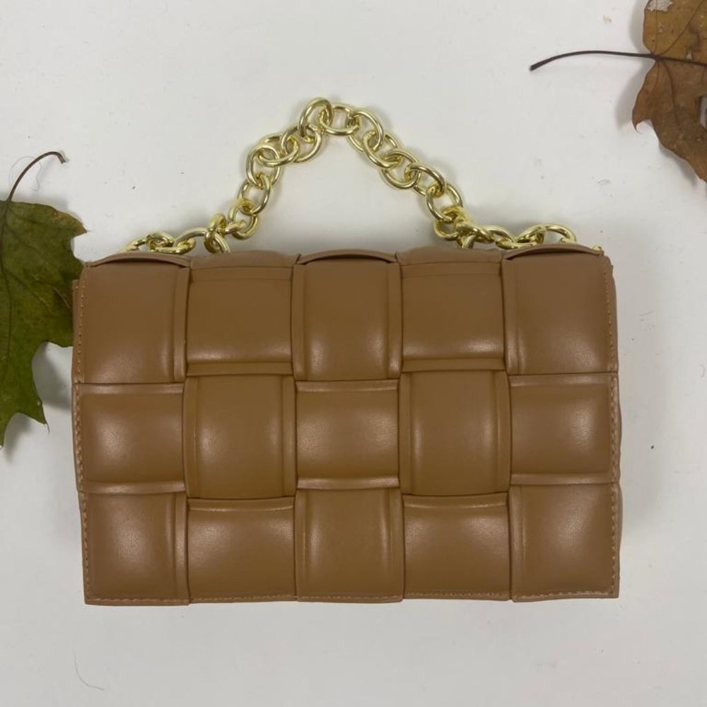 Waist Bags Weave Chain Crossbody CAMEL